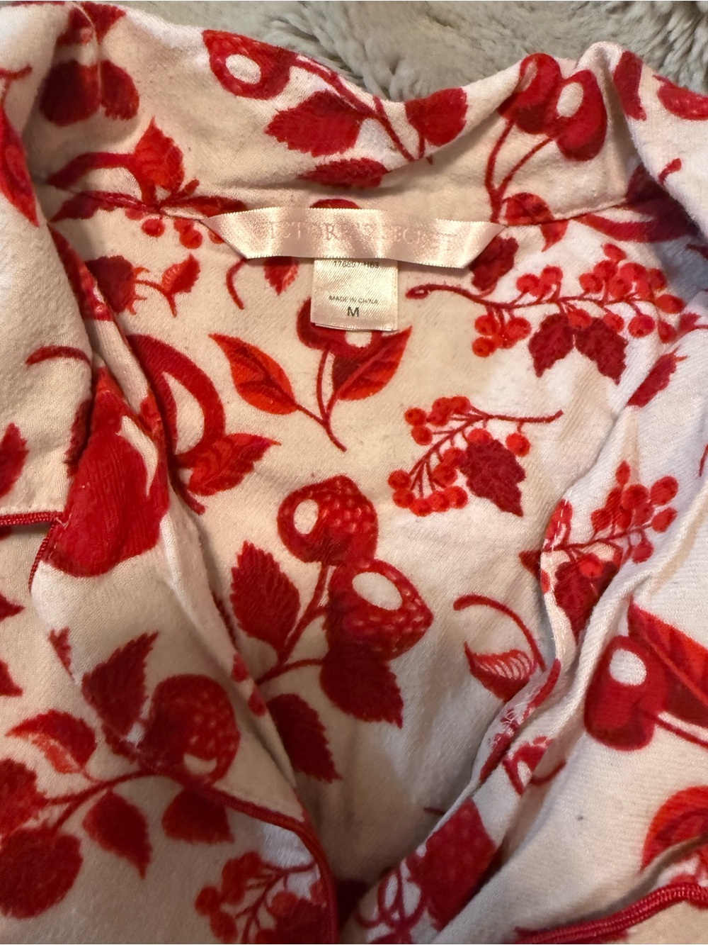 Victoria's Secret Red Berry Print Women's Pajama Top & Pants